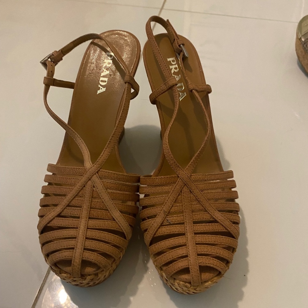 Jimmy choo and Prada Lot of 3 pairs wedges heel shoes women